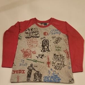 GAP Star Wars Kids Long Sleeve Tee - Red and Gray